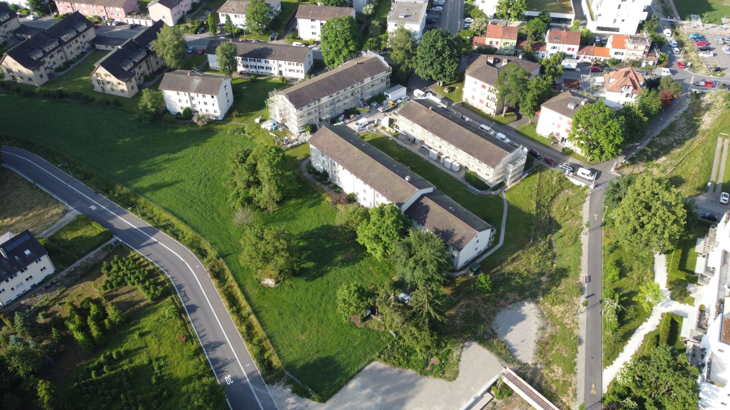 Vogelperspektive der Riedenhaldenstrasse 72-76