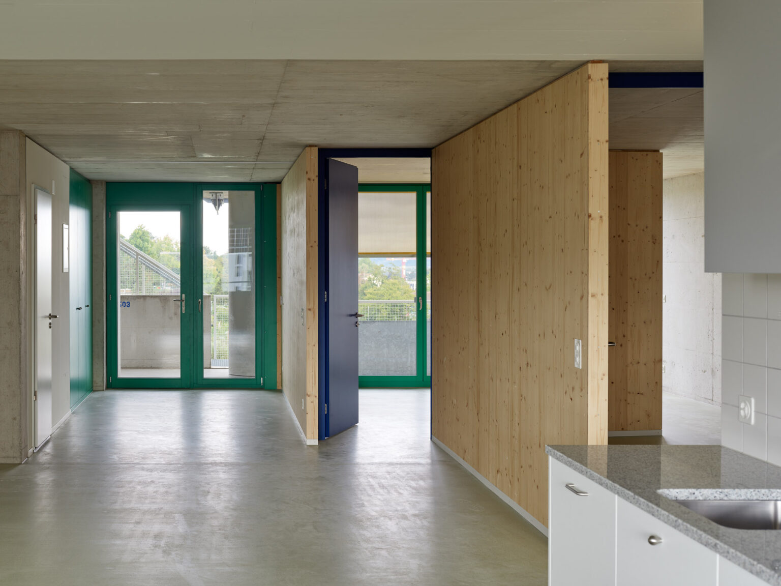 Innenansicht einer Wohnung im Haus B Hofwiesenstrasse 185/187