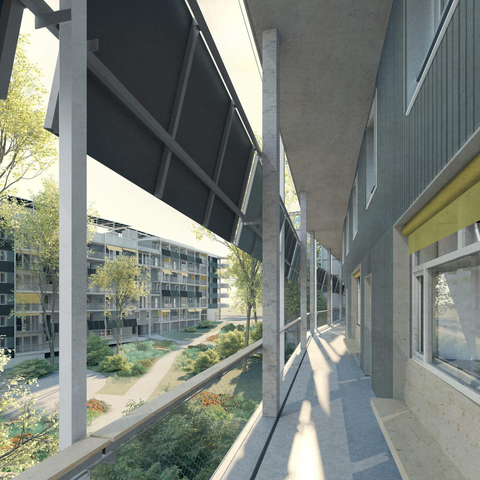 Visualisierung Laubengang Haus 1